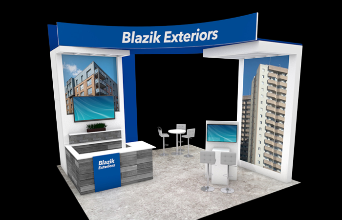 20' Salida Backlit Rental Island w/ Fabric Banners, Storage and AV (RT87731)