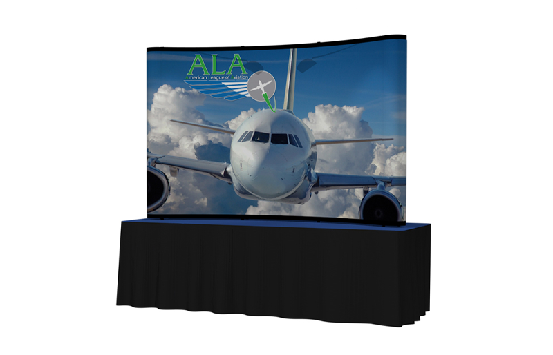 8' Instand Curved Magnetic Inkjet Tabletop Pop-up w/ Endcaps (AB1007N)