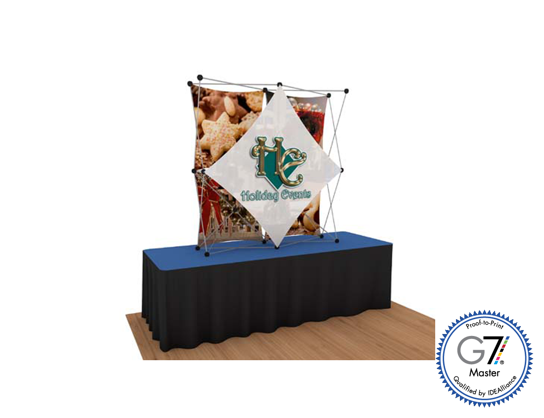 Graphic Refresh - 5' 5' XPlus Dimensional Button-Hole Fabric Tabletop Pop-up (AB1017N-GR)