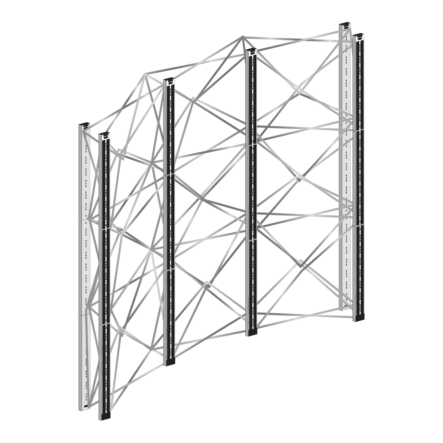 Frame Kit for 8' Instand Curved Inkjet Pop-up Backwall w/ End Caps (AB2015N-FX)