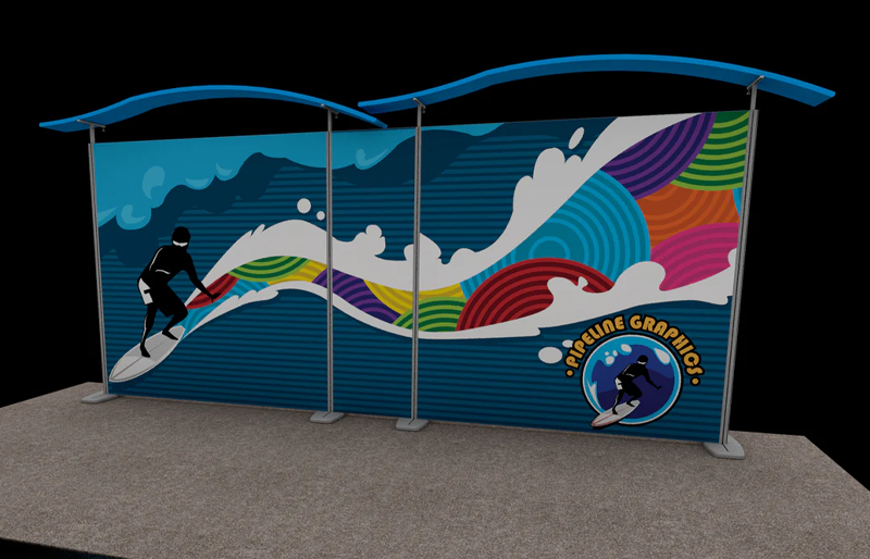 20' Inspire SEG Tension Fabric Display w/ Curved Canopy (AB3025N)