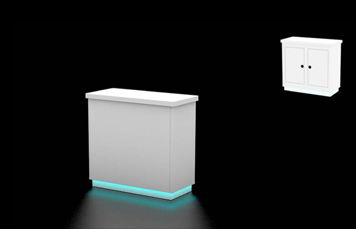 Parakeet 40" Rectangular Rental Counter w/ Lit Toe Kick (RTCT223)