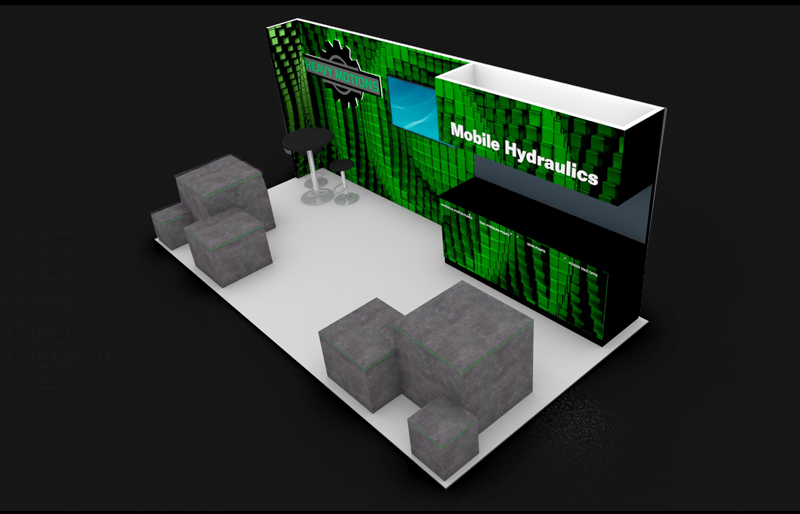 10' x 20' DesignLine Display w/ EdgeLit Product Pedestals (ID0525)