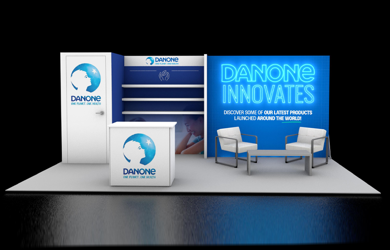 10' x 20' BackLit Product Display w/ Walk-in Storage and Meeting Area (ID0531)
