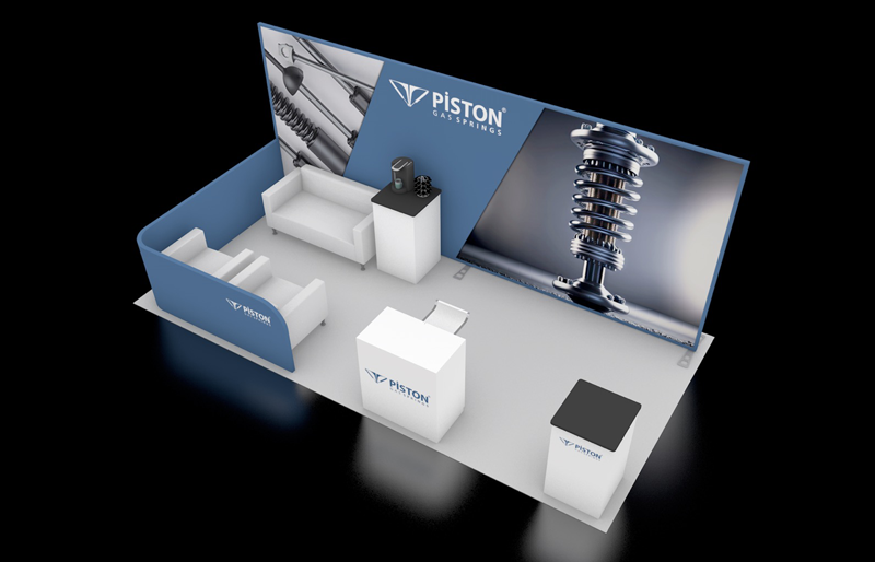 10' x 20' FabLite Display w/ Conference Area and Lockable Storage Counters (ID0536)