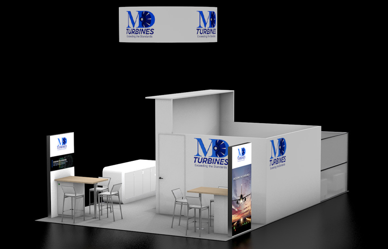 20' x 30' Island Exhibit w/ Private Conference Room and Multiple Demo Kiosks (ID0575)
