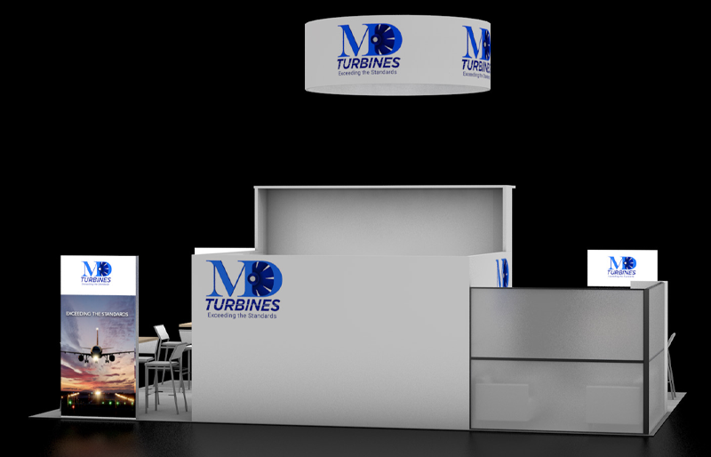 20' x 30' Island Exhibit w/ Private Conference Room and Multiple Demo Kiosks (ID0575)