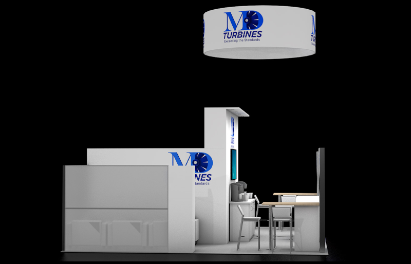 20' x 30' Island Exhibit w/ Private Conference Room and Multiple Demo Kiosks (ID0575)