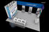 20' x 30' Modular Island Exhibit with Demo Stations and Product Shelving (ID0580)