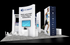 30' x 30' Custom Modular Exhibit w/ Graphic Towers, Presentation Area, and Demo Stations (ID0593)