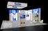30' x 30' Backlit Island Exhibit w/ Illuminated Graphic Panels and Square Hanging Sign (ID0594)