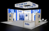30' x 30' Backlit Island Exhibit w/ Illuminated Graphic Panels and Square Hanging Sign (ID0594)