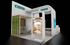 20' x 30' Scalable Custom Tubular Exhibit w/ Video Wall and Pergola Meeting Areas (ID0598)