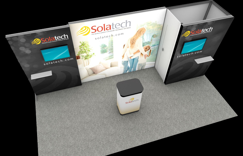 10' x 20' Scalable Portable Backlit Display w/ Walk-in Storage and Presentation Screens (ID0628)