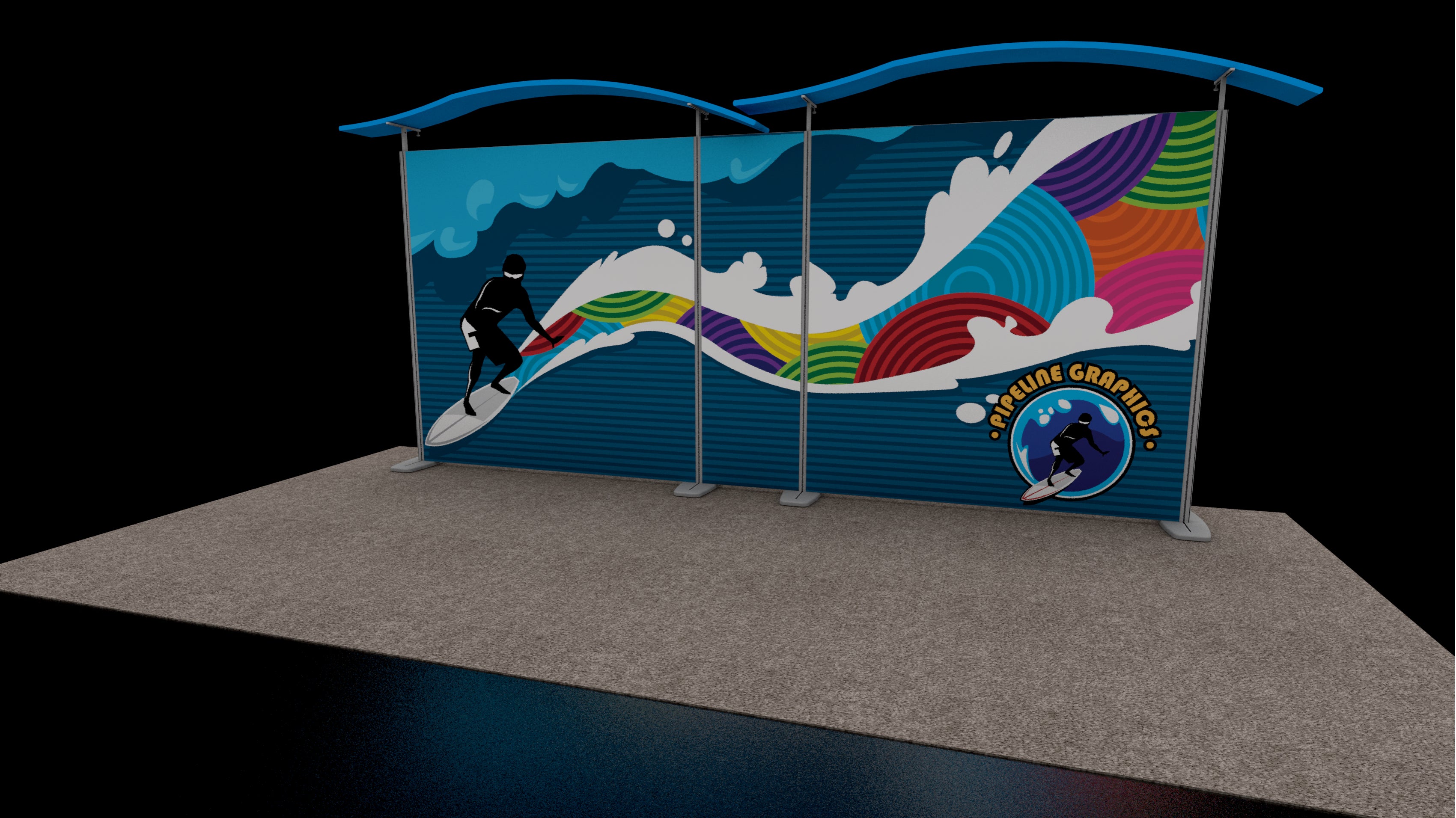 20' Inspire 2.0 SEG Tension Fabric Display w/ Curved Canopy (AB3025N)