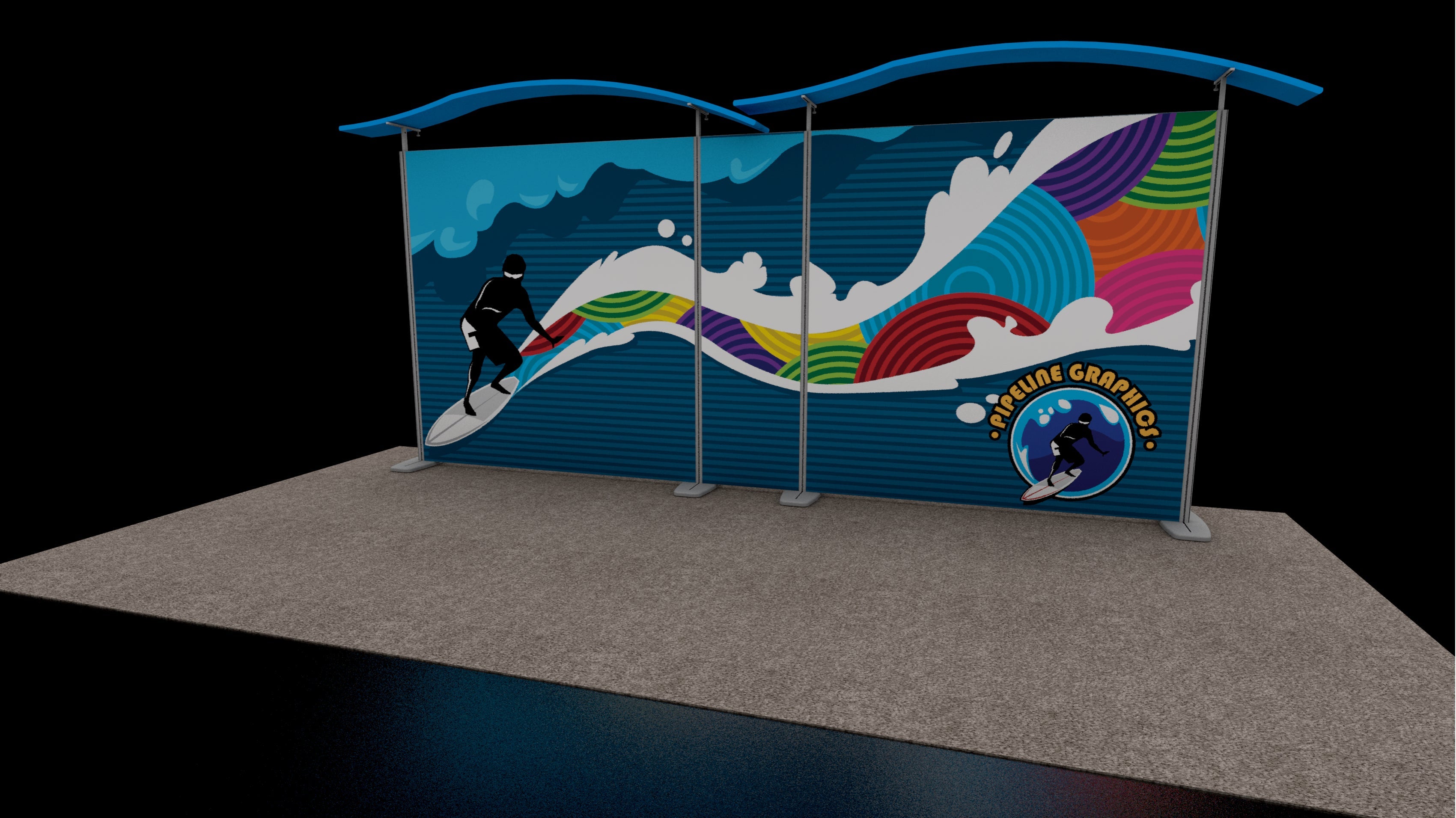 Graphic Refresh - 20' Inspire 2.0 SEG Fabric w/ Pillowcase Curved Canopy (AB3025N-GR)